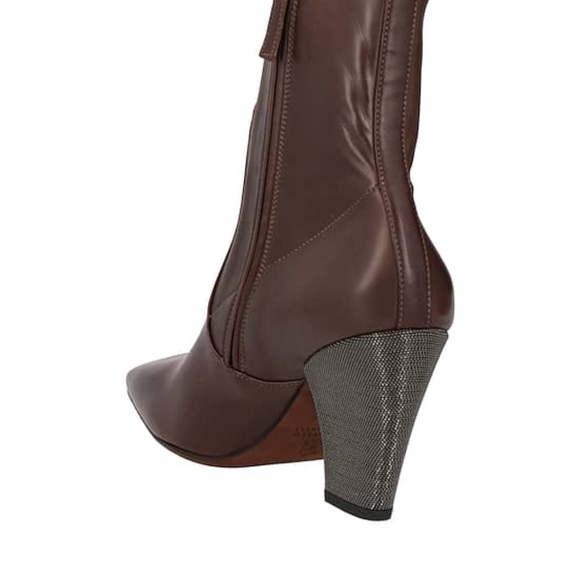 Brunello Cuccinelli Brown Leather Boots - Picture 4 of 13